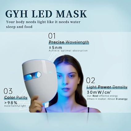 Red Light Therapy for Face, Wireless High Dose Green, Blue, Infrared Mask for Skin Care & Anti-aging